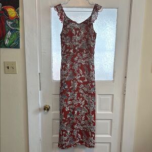 Pena Women’s Floral Red Sleeveless Dress Size Large